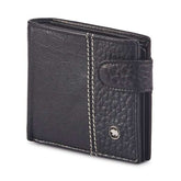 Cartera Simón en Piel negra lateral